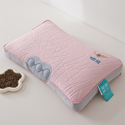 91家纺网 家纺一手货源 找家纺 织布人2025新款荞麦枕凉感草本磁能颈椎枕颈椎不适专用理疗缓解颈椎枕头 立体草本磁能枕-粉色【荞麦枕】35*55±3cm   