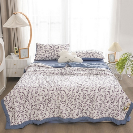 91家纺网 家纺一手货源 找家纺 红日子纺织品 2025新款棉麻夏被四件套 安丽