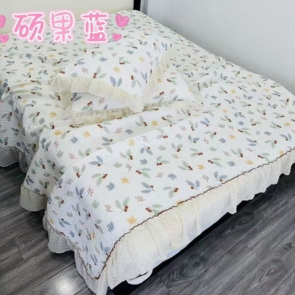 91家纺网 家纺一手货源 找家纺 （总）希朵2025新款凉感丝小冰柠床盖三件套