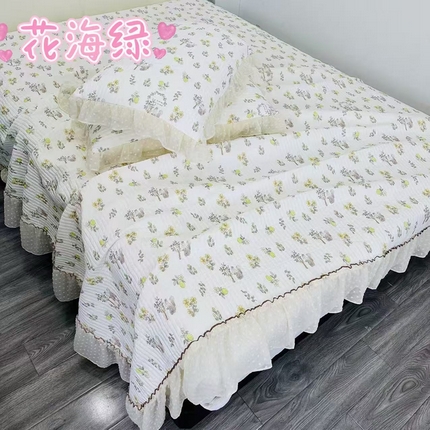 91家纺网 家纺一手货源 找家纺 （总）希朵2025新款凉感丝小冰柠床盖三件套