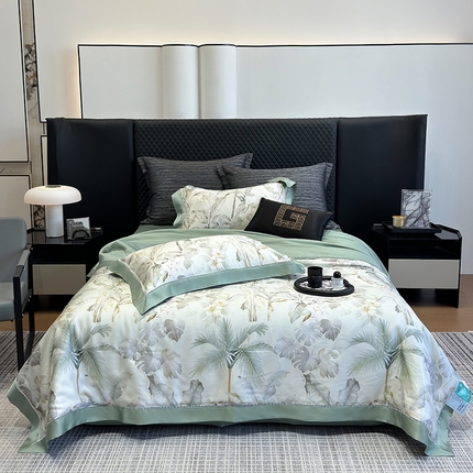 若未家居 LOVEWE HOUSE 2025新款兰精天丝印花夏被及夏被四件套 清爽一夏（床单款+床盖款）