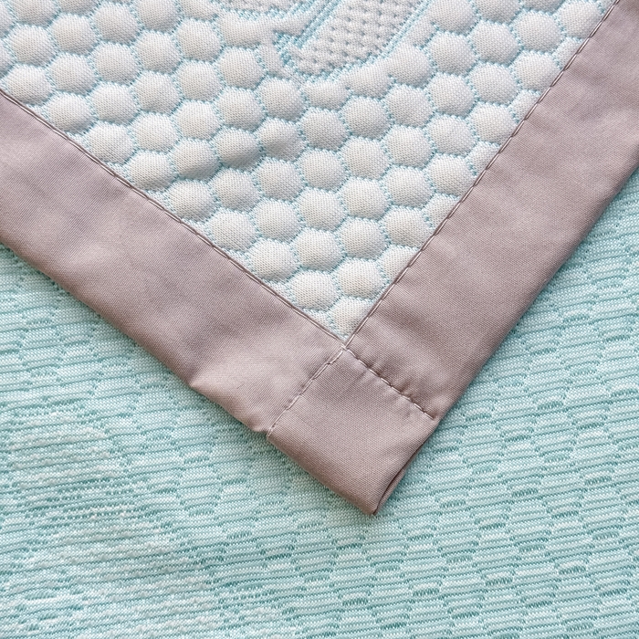 91家纺网 家纺一手货源 找家纺 999家纺   2025新款凉感提花冰豆豆凉席三件套 冰块熊-蓝（凉席款）