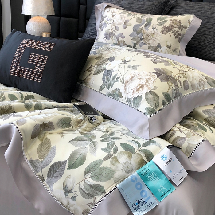 91家纺网 家纺一手货源 找家纺 若未家居 LOVEWE HOUSE 2025新款兰精天丝印花夏被及夏被四件套 绿野仙踪（床单款+床盖款）
