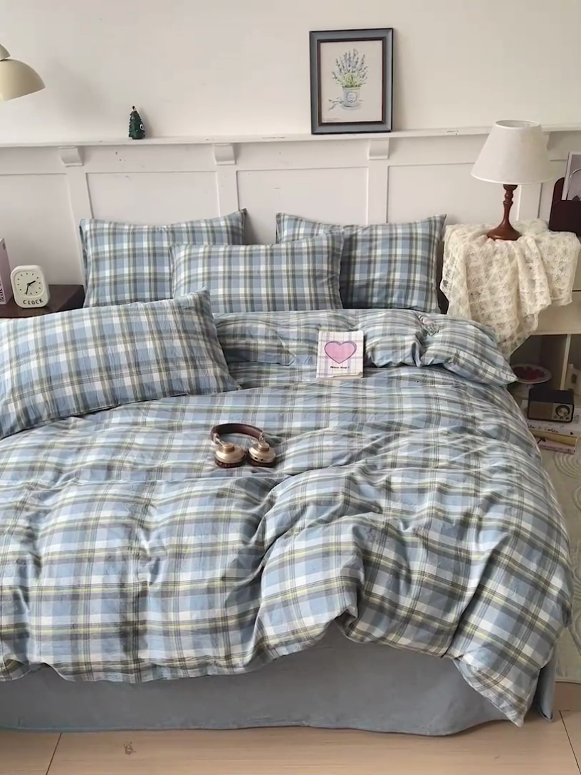 91家纺网 家纺一手货源 找家纺 大柏树 2025新款全棉水洗棉套件-床单四件套 莫妮卡