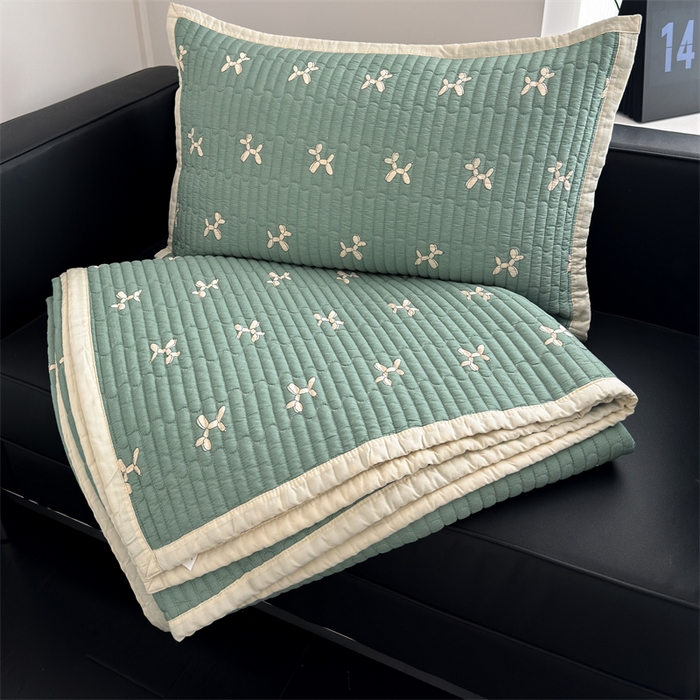 91家纺网 家纺一手货源 找家纺 美优兰 2025春夏新款双面天丝高温砂洗床盖 机器狗