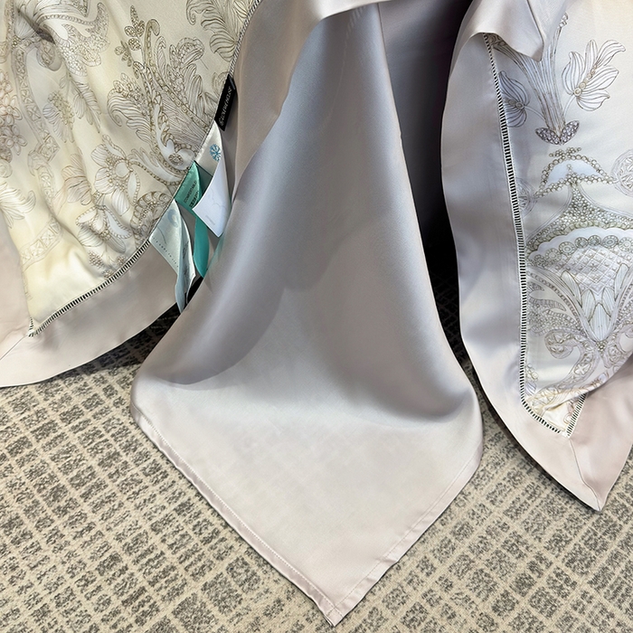 91家纺网 家纺一手货源 找家纺 若未家居 LOVEWE HOUSE 2025新款兰精天丝印花夏被及夏被四件套 宫廷华尔兹（床单款+床盖款）