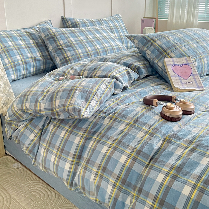 91家纺网 家纺一手货源 找家纺 大柏树 2025新款全棉水洗棉套件-床单四件套 莫妮卡