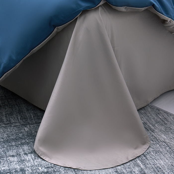 91家纺网 家纺一手货源 找家纺 皇寝世家家居 2025新款全棉纯棉A类100s长绒棉四件套刺绣绣花纯色贡缎床单款-诗雅 诗雅-湖蓝色