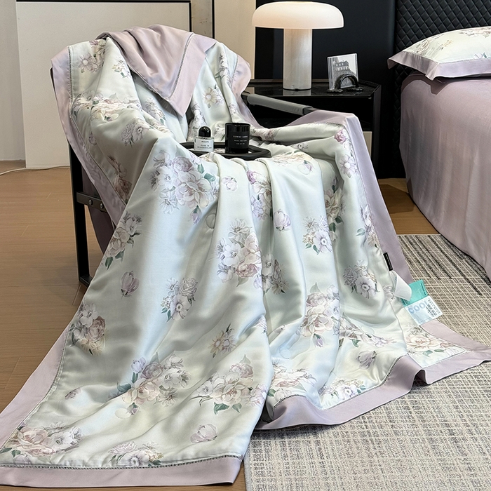 91家纺网 家纺一手货源 找家纺 （总）若未家居 LOVEWE HOUSE 2025新款兰精天丝印花夏被及夏被四件套