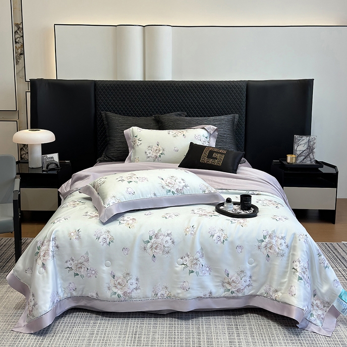 91家纺网 家纺一手货源 找家纺 （总）若未家居 LOVEWE HOUSE 2025新款兰精天丝印花夏被及夏被四件套