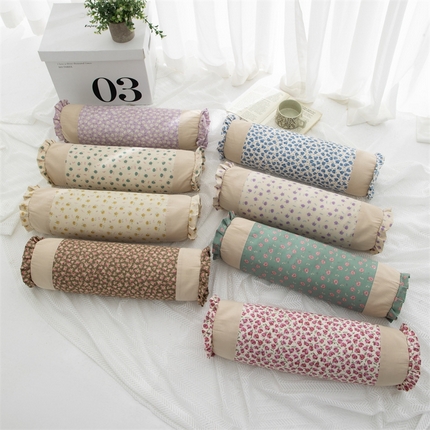 （总）织布人2025新款荞麦枕全棉小碎花圆柱枕颈椎枕牵引反弓拉伸颈椎枕头