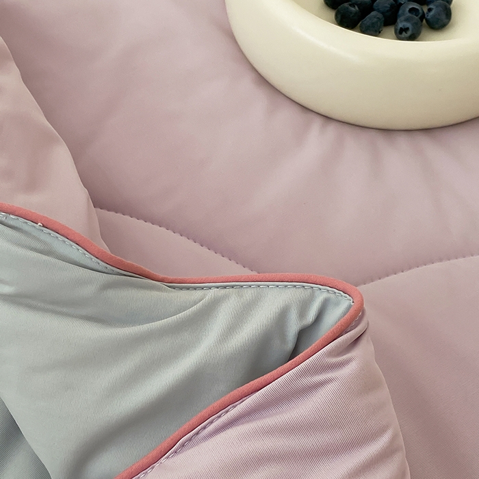 91家纺网 家纺一手货源 找家纺 时年家纺 2025新款升级版180克高定即刻凉感夏被 香芋紫