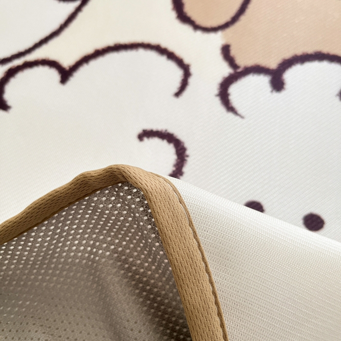 91家纺网 家纺一手货源 找家纺 金爱家  2025新款正版授权miiiiichan可爱卡通大版数码印花A类1200D冰感丝凉感席冰丝三件套平铺床笠系列 星愿小狗