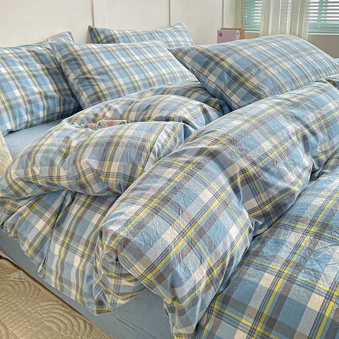 91家纺网 家纺一手货源 找家纺 大柏树 2025新款全棉水洗棉套件-床单四件套 莫妮卡