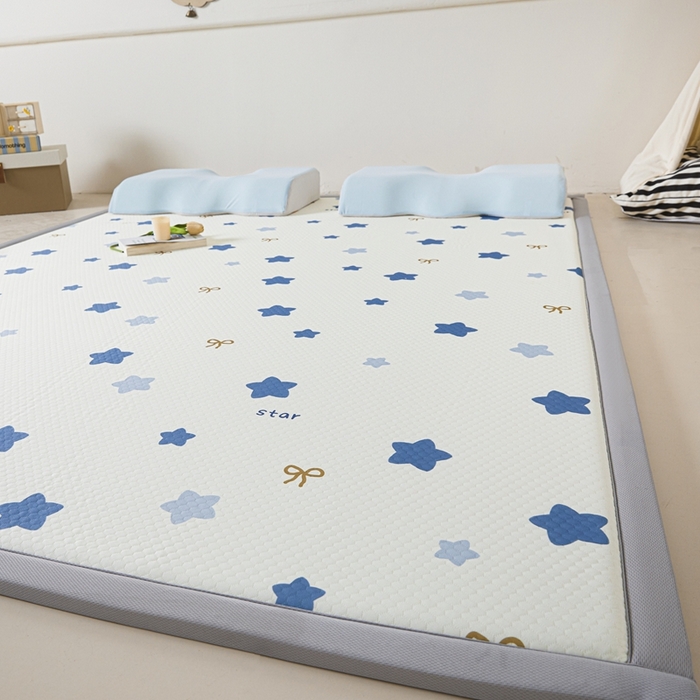 91家纺网 家纺一手货源 找家纺 川悦生活 2025新款数码印花冰豆豆凉席床垫-学生床-系列二 夜空小星星