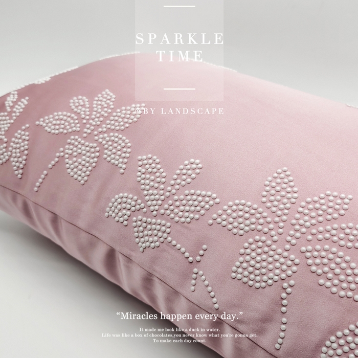 91家纺网 家纺一手货源 找家纺 新款禅丝高精密珍珠钻抱枕枕头枕芯-涟漪 涟漪-粉