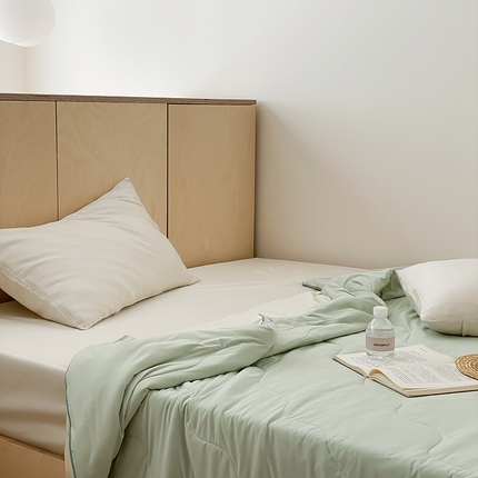 时年家纺 2025新款升级版180克高定即刻凉感夏被 抹茶绿