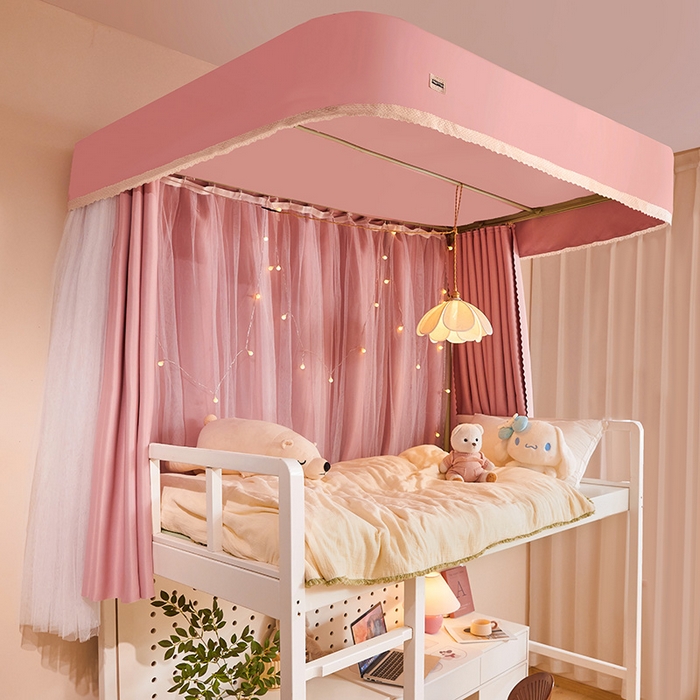 91家纺网 家纺一手货源 找家纺 （总）艾晶美2025新款双层学生上下铺蚊帐精密面料轨道蚊帐