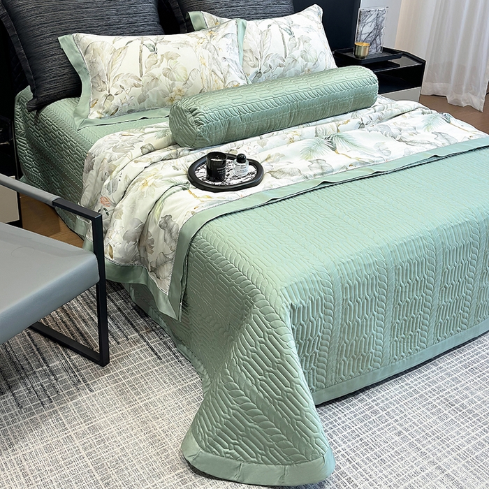 91家纺网 家纺一手货源 找家纺 若未家居 LOVEWE HOUSE 2025新款兰精天丝印花夏被及夏被四件套 清爽一夏（床单款+床盖款）