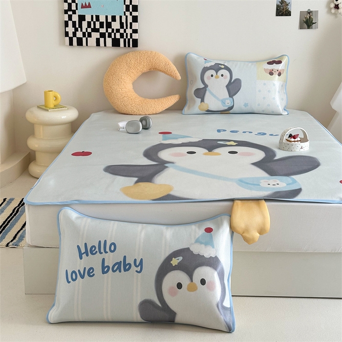 91家纺网 家纺一手货源 找家纺 美乐迪家纺 2025新款异形冰藤席 企鹅