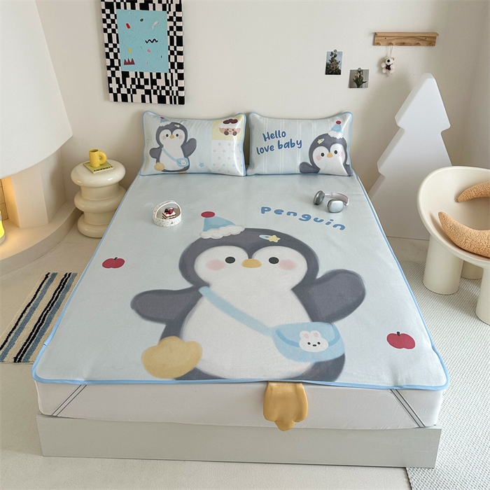 91家纺网 家纺一手货源 找家纺 美乐迪家纺 2025新款异形冰藤席 企鹅