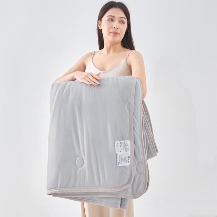 91家纺网 家纺一手货源 找家纺 丝薇雅 2025新款凉感丝夏被冰淇淋夏凉被 圆圈灰色