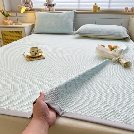 91家纺网 家纺一手货源 找家纺 （总）999家纺   2025新款凉感提花冰豆豆凉席三件套