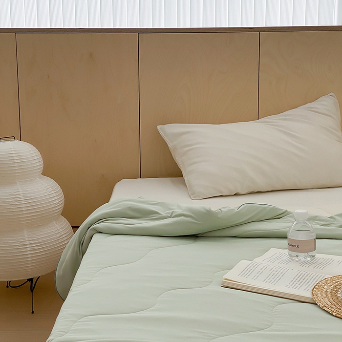 91家纺网 家纺一手货源 找家纺 时年家纺 2025新款升级版180克高定即刻凉感夏被 抹茶绿