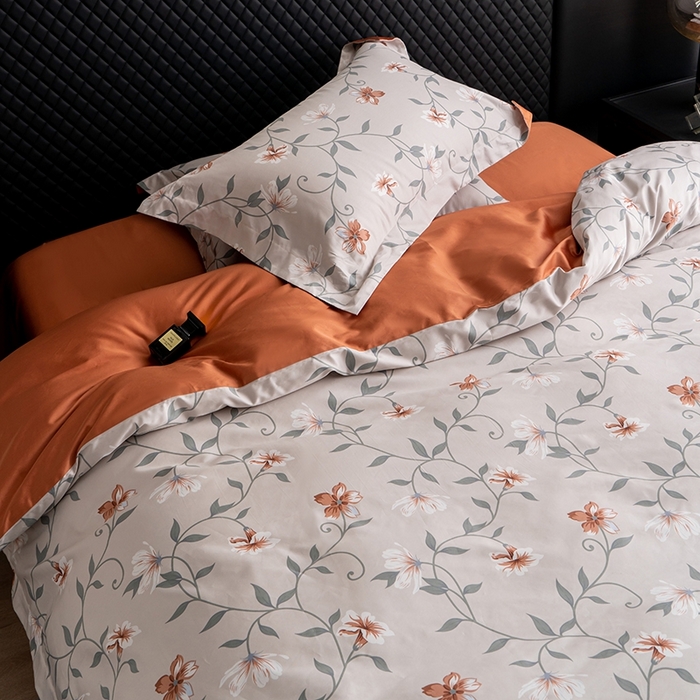 91家纺网 家纺一手货源 找家纺 皇寝世家家居 2025新款60S新疆长绒棉数码印花全棉床上四件套纯棉床品套件 蔓丽