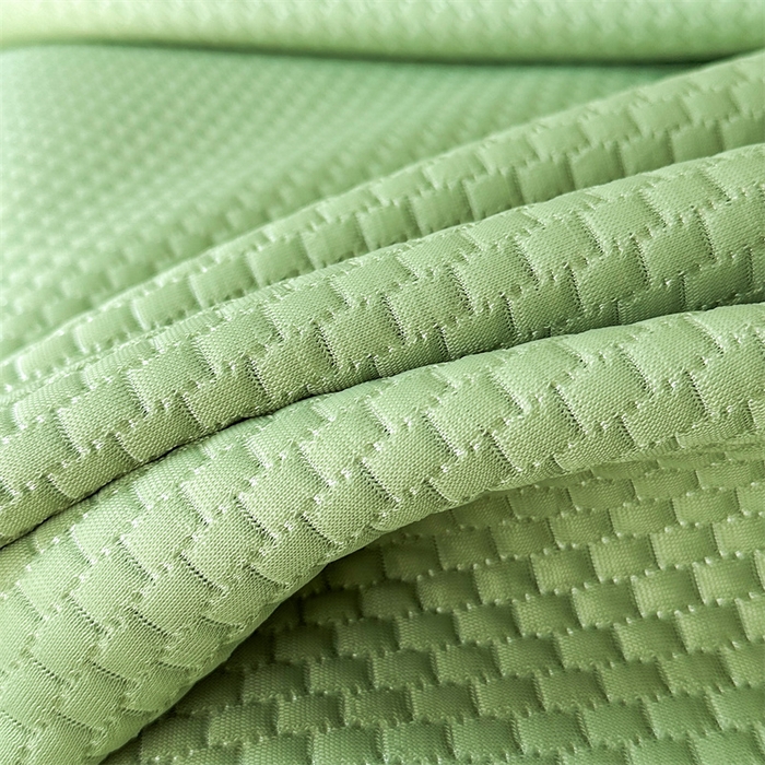 91家纺网 家纺一手货源 找家纺 启程家纺 2025春夏新款冰豆豆凉席刺绣款复合三明治三件套 小香风-绿