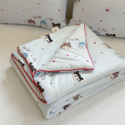暖生活 2025新款牛奶针织小清新大豆夏被 小哪吒