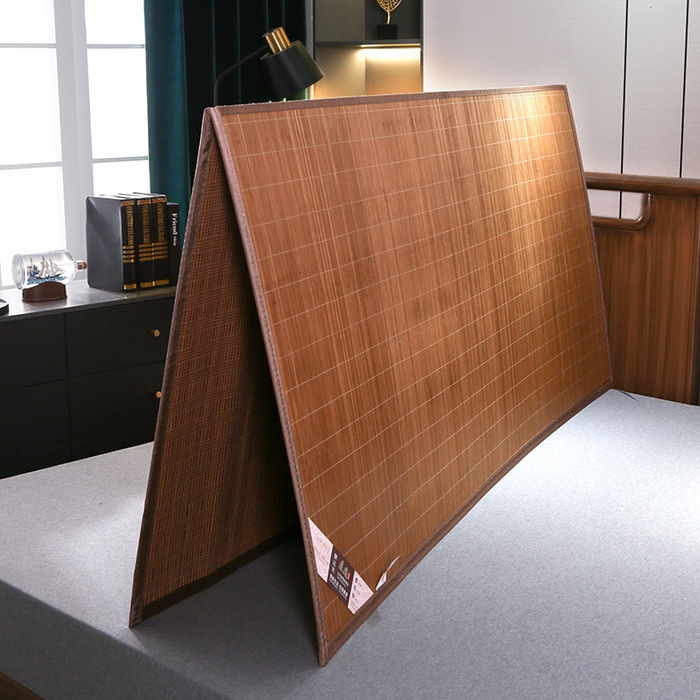 91家纺网 家纺一手货源 找家纺 鸣创 2025新款碳光竹席艾草驱蚊凉席草席藤席 精品碳化