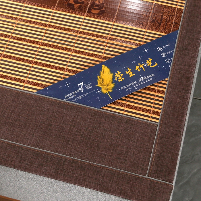 91家纺网 家纺一手货源 找家纺 森璐家纺 2025新款茶香养生竹席藤席草席冰丝席凉席子 富贵抱竹-反面冰藤