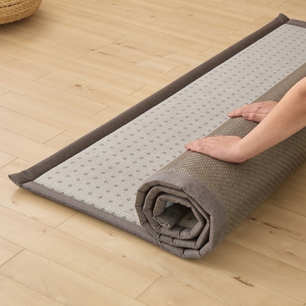 绒艺席业 2025新款PE藤席地垫 灰色