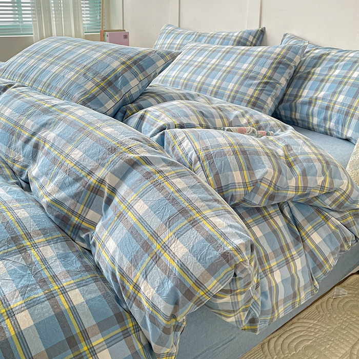 91家纺网 家纺一手货源 找家纺 大柏树 2025新款全棉水洗棉套件-床单四件套 莫妮卡