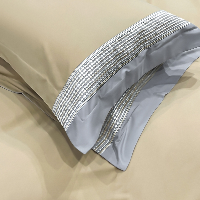 91家纺网 家纺一手货源 找家纺 皇寝世家家居 2025新款100支长绒棉磨毛四件套纯棉全棉冬保暖床单加厚床上被套-欧文系列 杏色