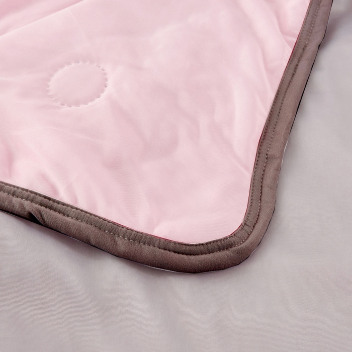 91家纺网 家纺一手货源 找家纺 丝薇雅 2025新款凉感丝夏被冰淇淋夏凉被 黑边-圆圈粉色