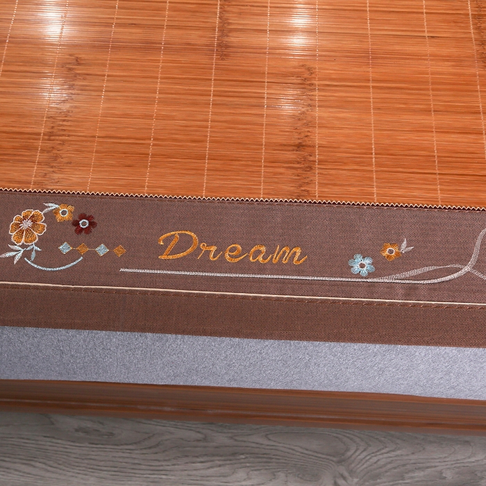 91家纺网 家纺一手货源 找家纺 鸣创 2025新款碳光竹席艾草驱蚊凉席草席藤席 步步高升