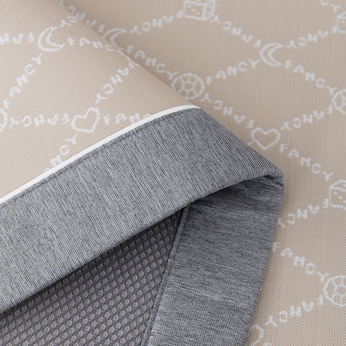 91家纺网 家纺一手货源 找家纺 小牛席业 2025新款轻奢风凉感冰丝席-月亮爱心系列 香槟