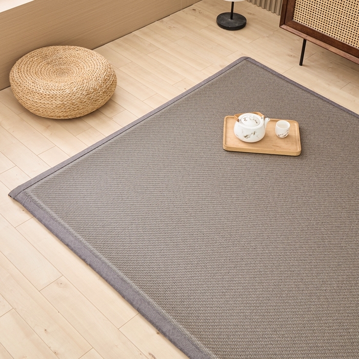 91家纺网 家纺一手货源 找家纺 绒艺席业 2025新款PE藤席地垫 灰色