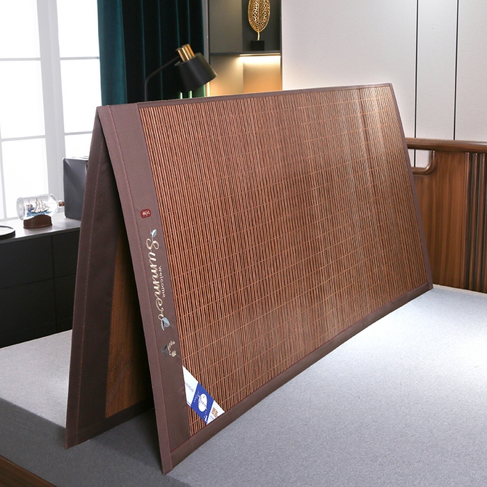 91家纺网 家纺一手货源 找家纺 鸣创 2025新款碳光竹席艾草驱蚊凉席草席藤席 一帆风顺