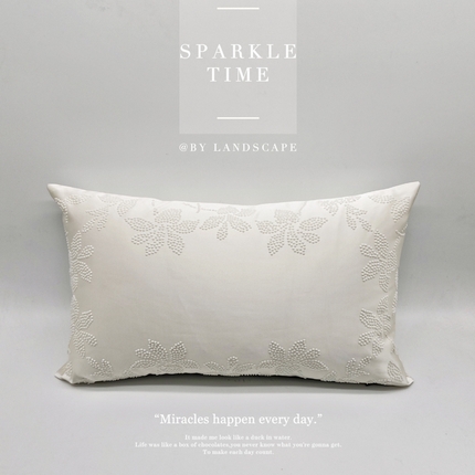 新款禅丝高精密珍珠钻抱枕枕头枕芯-涟漪 涟漪-白