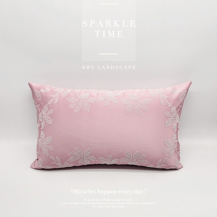 91家纺网 家纺一手货源 找家纺 新款禅丝高精密珍珠钻抱枕枕头枕芯-涟漪 涟漪-粉