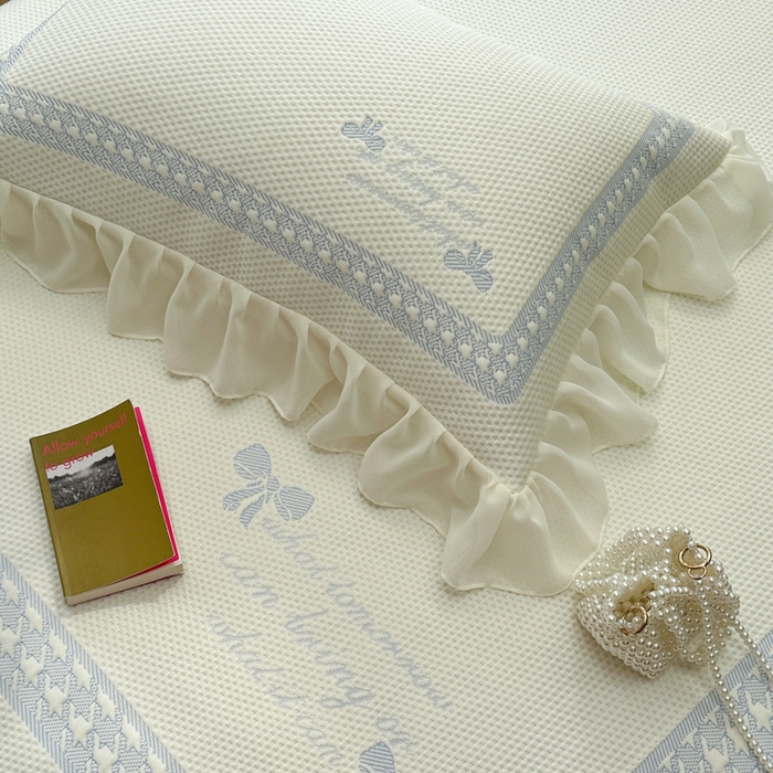 91家纺网 家纺一手货源 找家纺 2025新款蝴蝶小姐冰岛赋能凉席三件套 蝴蝶小姐-蓝