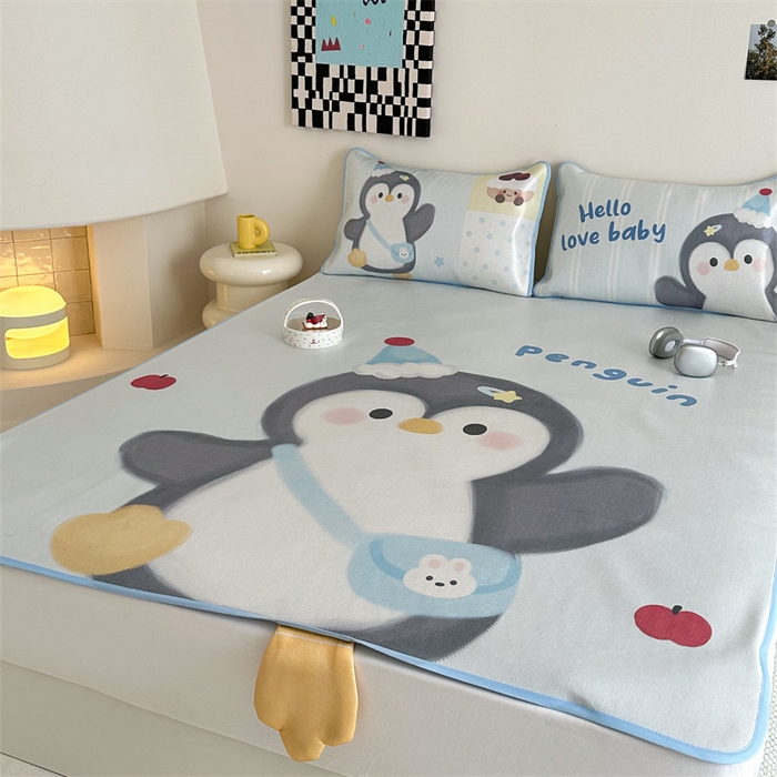 91家纺网 家纺一手货源 找家纺 美乐迪家纺 2025新款异形冰藤席 企鹅