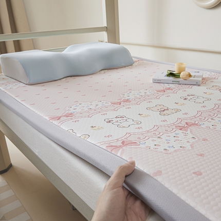 川悦生活 2025新款数码印花冰豆豆凉席床垫-学生床 可甜可盐
