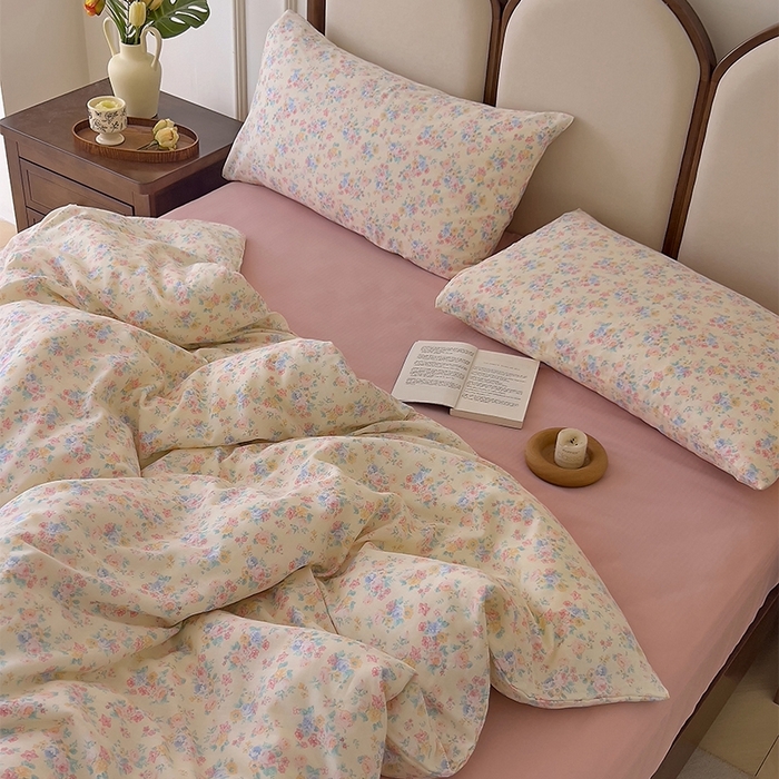 91家纺网 家纺一手货源 找家纺 优品阁  2025新款A类全棉有氧双层纱四件套 汪小姐