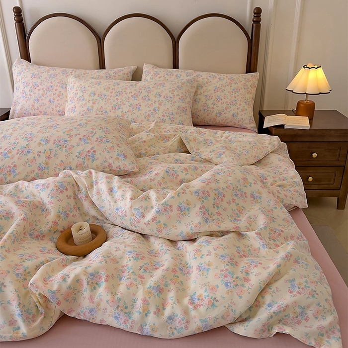 91家纺网 家纺一手货源 找家纺 优品阁  2025新款A类全棉有氧双层纱四件套 汪小姐