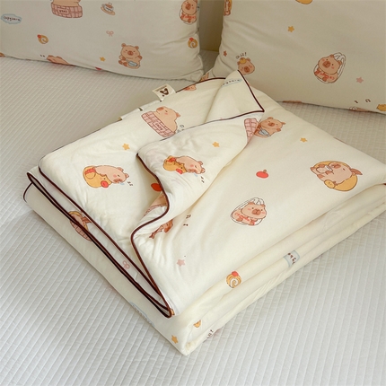 暖生活 2025新款牛奶针织小清新大豆夏被 卡皮扒拉