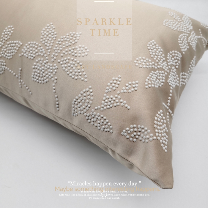 91家纺网 家纺一手货源 找家纺 新款禅丝高精密珍珠钻抱枕枕头枕芯-涟漪 涟漪-香槟